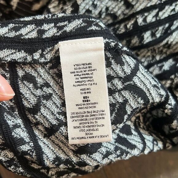 Free People Kimono Patterned Poncho Black White Tassle Boho Open Cardigan M/L - Picture 12 of 12